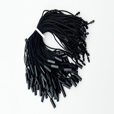 Universale zwarte hang-tag string bevestigingsmiddelen Logo-vrij cilindrisch drie-streng nylon touw
