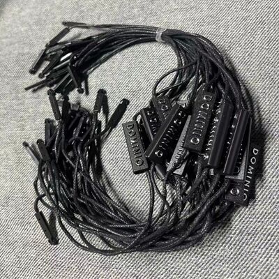 Plain Black Hang Tag String 7 Inches Cotton Durable Cotton Fabric Ideal for Clothing Tags and Product Identification