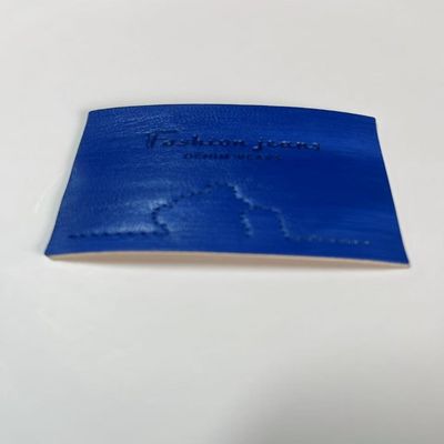 Geprent blauwe jeans lederen etiket voor haakjassen tassen