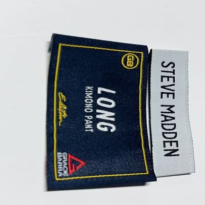 Ultrasone snijden geborduurde geweven kleding etiketten kleding etiketten Custom