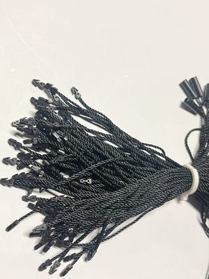 Universale zwarte hang-tag string bevestigingsmiddelen Logo-vrij cilindrisch drie-streng nylon touw