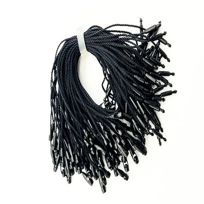 Custom Plain Swing Black Hang Tag Stringing Cord Voor de winkel
