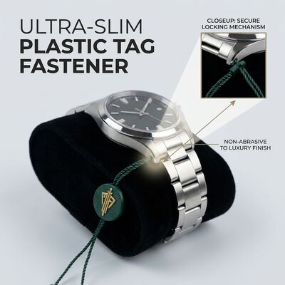 Labelbevestiging met plastic textuur Perfect voor casual tassen die een veilige tagbevestiging bieden Plastic labelbevestiging verbetert de verpakking