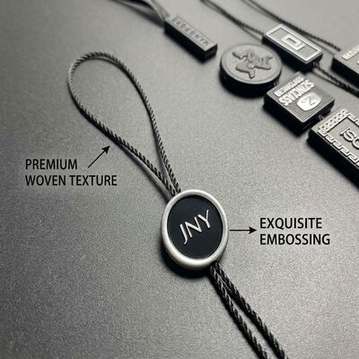 Flexible Garment Swing Tags Zwart Geschikt voor kleding Etiketten Kleding Identificatie en textiel product aanpassing
